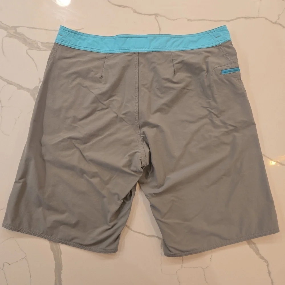 Patagonia Mens Outdoor Activewear Swim Trunks Blue Gray Size 35